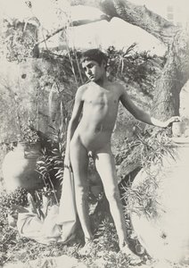 [Naakte jeugd in tuin]. door Baron Wilhelm von Gloeden