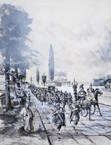 Een Romeins legioen (gouache op papier) door Barrie Linklater