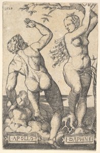 Apollo en Daphne omgekeerde kopie door Barthel Beham