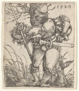 Buigende soldaat leunend tegen een boom, 1520