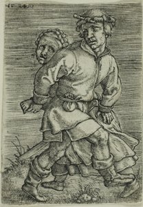 Boerenpaar Dansend door Barthel Beham