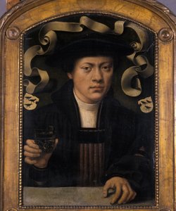 Portret van een jonge man door Bartholomaeus Bruyn