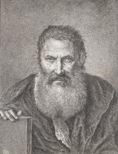 Portret van een bebaarde man met een boek door Bartholomaeus Ignaz Weiss