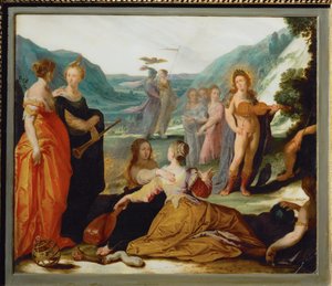 Apollo, Pallas en de Muzen (marmer)