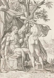 Hercules en Omphale, 1590 door Bartholomaeus Spranger