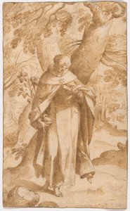 Sint Dominicus lezend door Bartholomaeus Spranger