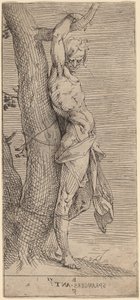 Sint Sebastiaan, Gebonden aan een Boom door Bartholomaeus Spranger