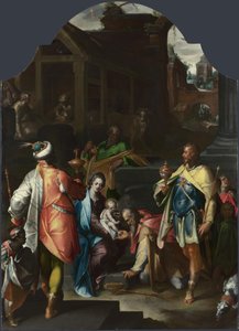 De aanbidding der koningen door Bartholomaeus Spranger