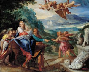 De Vlucht naar Egypte door Bartholomaeus Spranger
