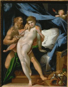 Vulcanus en Maia ... door Bartholomaeus Spranger