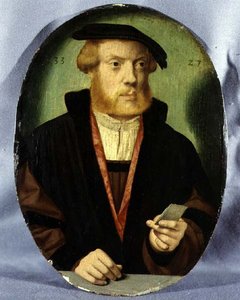 Portret van een Jonge Man met een Met Bont Gevoerde Cape door Bartholomaeus the Elder Bruyn