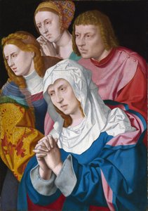 Portret van de maagd, Sint Jan, Sint Maria Magdalena en een heilige vrouw door Bartholomaeus the Elder Bruyn
