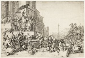 Jozef verdeelt graan aan Egypte door Bartholomeus Breenbergh