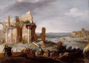 Mozes en Aäron veranderen de rivieren van Egypte in bloed