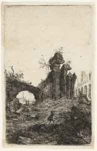 Ruïnes van het Colosseum, plaat 10 uit De ruïnes van Rome door Bartholomeus Breenbergh