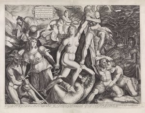 Tijd brengt de Waarheid aan het licht met behulp van Rechtvaardigheid door Bartholomeus Willemsz. Dolendo
