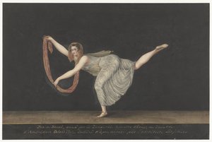 Danseres Annette Köbler, de pas-de-shawl uitvoerende