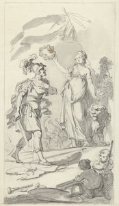 De dappere Bataaf door de Nederlandse Maagd bekroond, 1799 door Bartholomeus Ziesenis