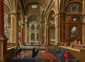 Interieur van een katholieke kerk