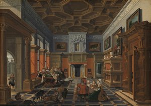 Gezelschap in een interieur door Bartholomeus van Bassen