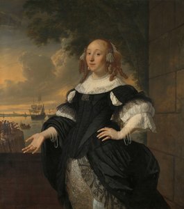 Geertruida den Dubbelde (1647-84), echtgenote van Aert van Nes door Bartholomeus van der Helst