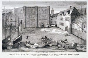 Douanehuis, Londen, ca. 1815 door Bartholomew Howlett