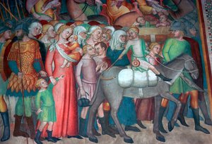 Fresco in San Gimignano, 14e eeuw door Bartolo di Fredi