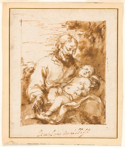 Sint Jozef en het slapende Christuskind door Bartolomé Esteban Murillo