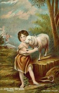 De jonge Sint Johannes de Doper en het Lam door Bartolome Esteban (after) Murillo
