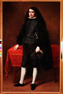 Portret van een heer met lang haar en aardbeikraag door Bartolomé Esteban Murillo