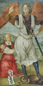 Aartsengel Michaël met Teodora Visconti en de pasgeboren zoon, ca. 1486-87