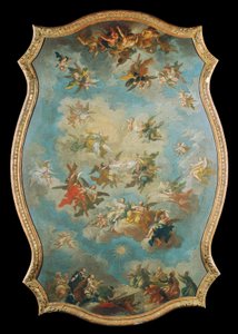 Verering van de naam Maria – Het goddelijk besluit tot verlossing – Val van de engelen door Bartolomeo Altomonte