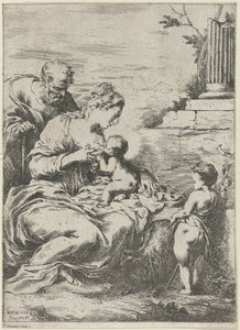 Maria zoogt het Christuskind door Bartolomeo Biscaino