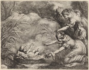 De Vondst van Mozes door Bartolomeo Biscaino