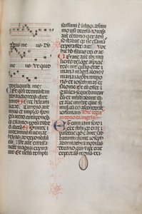 Missale: Fol. 129: bevat muziek voor Hely Hely Lama enz. binnen St. Mattion Passion, 1469 door Bartolomeo Caporali