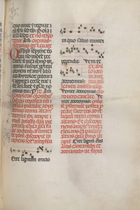 Missale: Fol. 148: Muziek voor Ecce lignum cruces..., 1469 door Bartolomeo Caporali