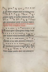 Missale: Fol. 156: Muziek voor Exultet, 1469 door Bartolomeo Caporali