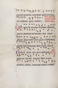 Missale: Fol. 156v: Muziek voor Exultet, 1469 door Bartolomeo Caporali