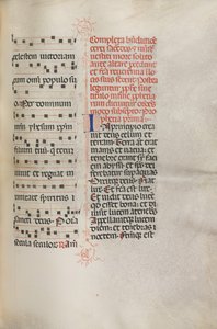 Missale: Fol. 158: Muziek voor Exultet, 1469 door Bartolomeo Caporali