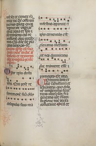 Missale: Fol. 180: Muziek voor verschillende gewone gebeden, 1469 door Bartolomeo Caporali