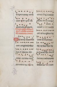 Missale: Fol. 182v: Muziek voor verschillende gewone gebeden, 1469 door Bartolomeo Caporali