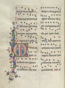 Missale: Fol. 183v: Kruis, Bladornamenten, 1469 door Bartolomeo Caporali