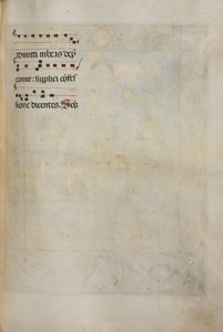 Missale: Fol. 185: Kruis, Bladornamenten & Muziek voor Diverse Gewone Gebeden, 1469