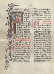 Missaal: Fol. 311v: Sint Anna met de pasgeboren Maagd