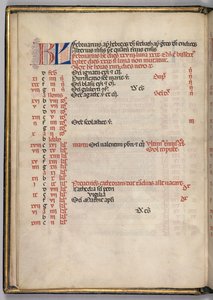 Missale: Fol. 3v: Februari Kalenderpagina, 1469 door Bartolomeo Caporali