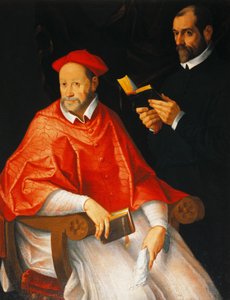 Portret van een kardinaal en een priester