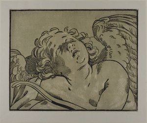 Buste van slapende Cupido
