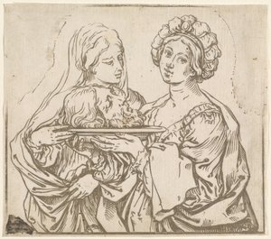 Herodias en Salome door Bartolomeo Coriolano after Guido Reni