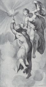 Minerva helpt Prometheus terwijl hij probeert de hemel te beklimmen, 1756 door Bartolomeo Crivellari, Gabriel Söderling
