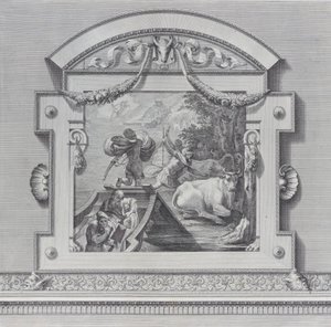 Plaat 24: Metgezellen van Odysseus stelen de ossen heilig voor Apollo, 1756. Makers: Bartolomeo Crivellari, Gabriel Söderling